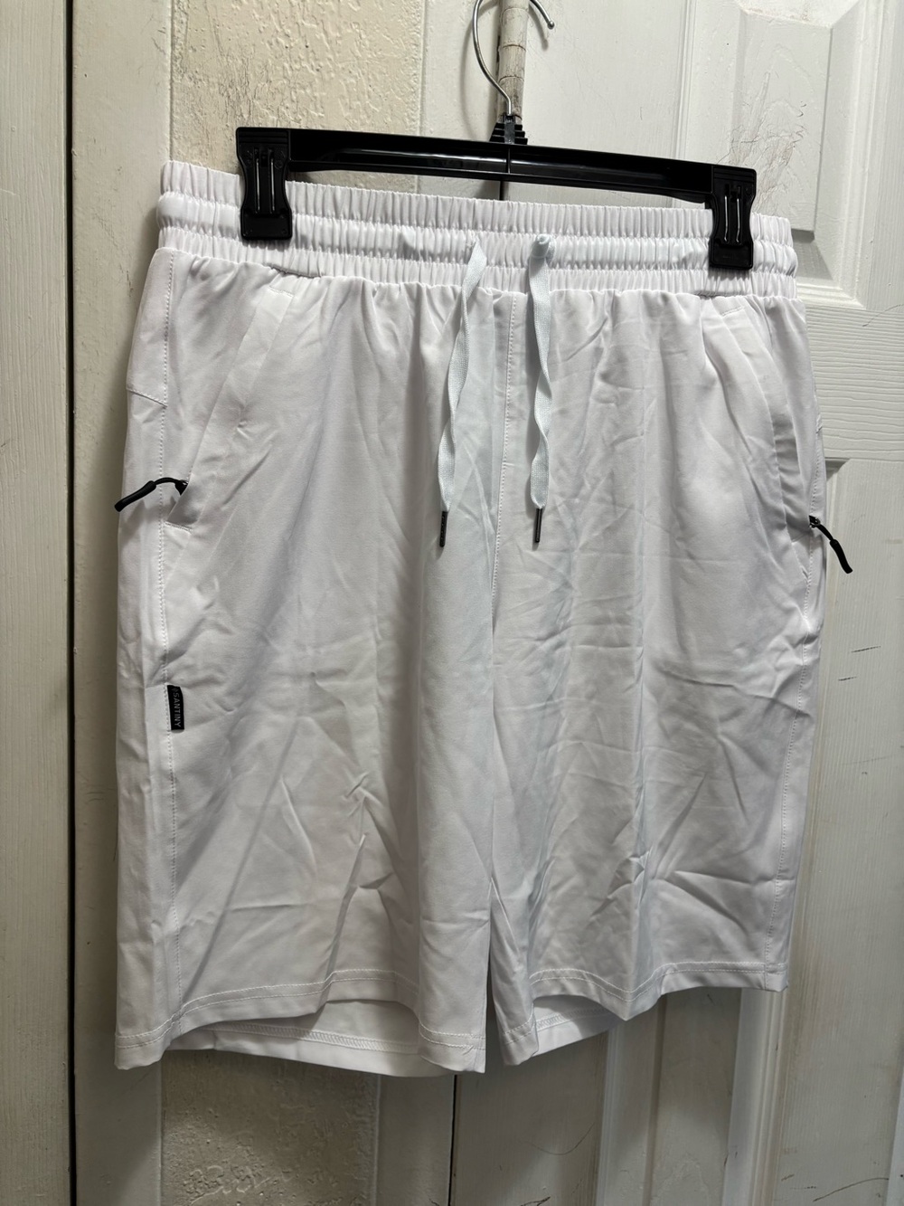 Santiny Men's White Athletic Drawstring Shorts
